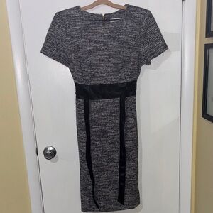 Calvin Klein Tweed Belted Sheath Dress